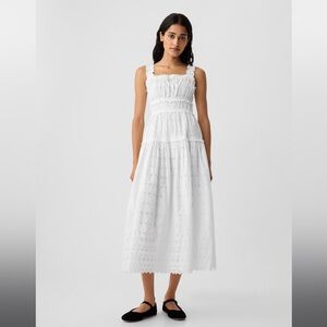 Gap x DOEN Eyelet Midi Dress - White - Large